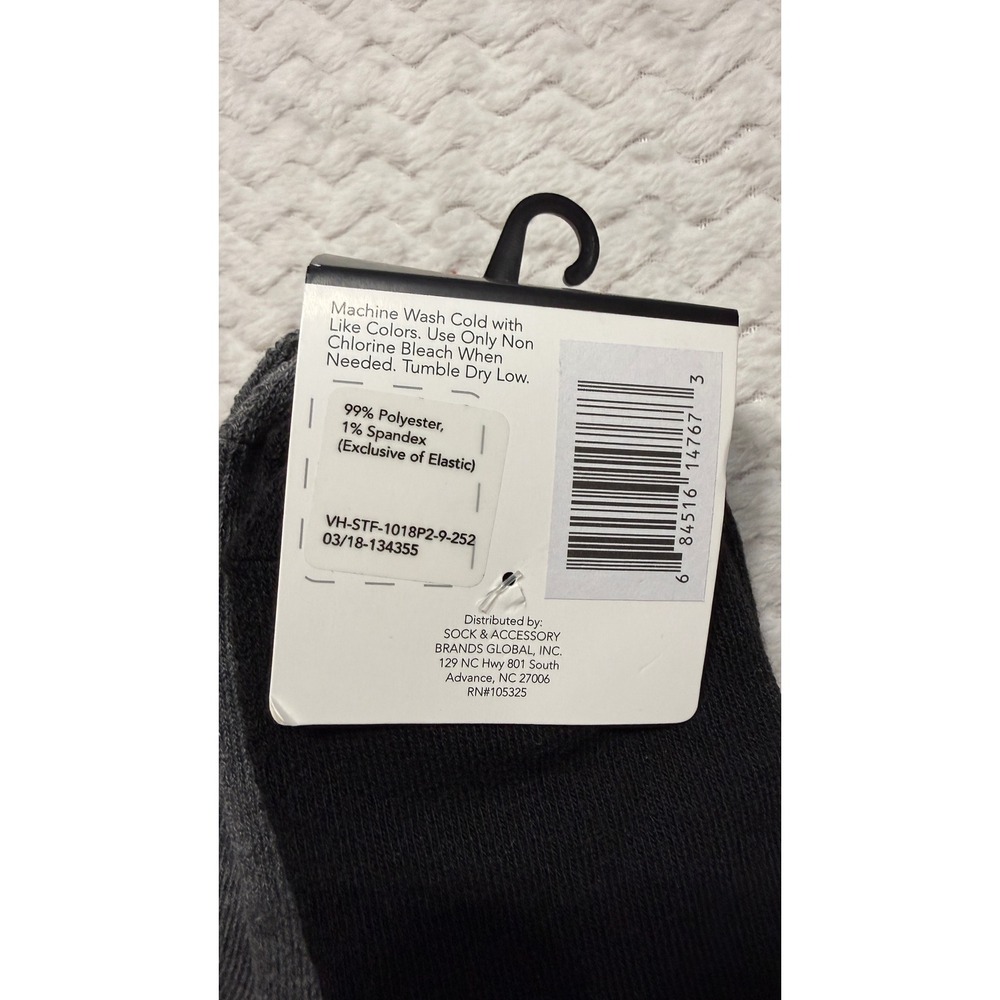 Velvet Heart 3 Pair Cushioned No Show Socks Grey Black Size 9-11 Shoe 5-10.5 - Picture 4 of 6